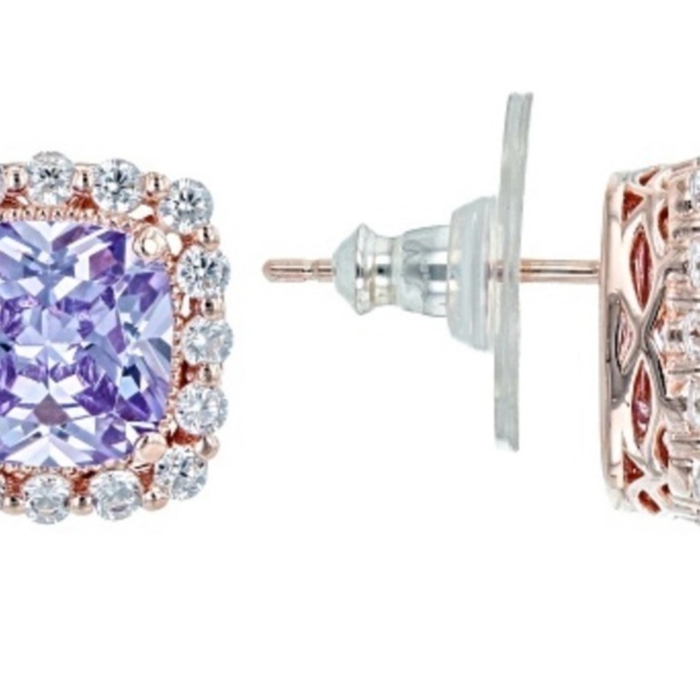 🌸JTV8 - Vanna K - VKB961 - Lavender Diamond Simulant Earrings💜